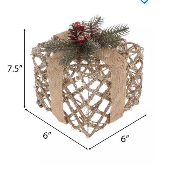 New Hobby Lobby Set of 3 Glitter & Pine Metal Holiday Gift Boxes Decor - Picture 14 of 14